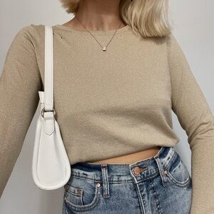 💫 Metallic Gold knit Crewneck Sweater